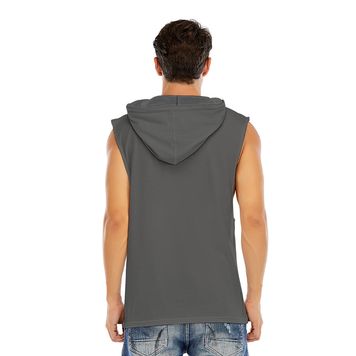 Men’s Sleeveless Pullover Hoodie Grey
