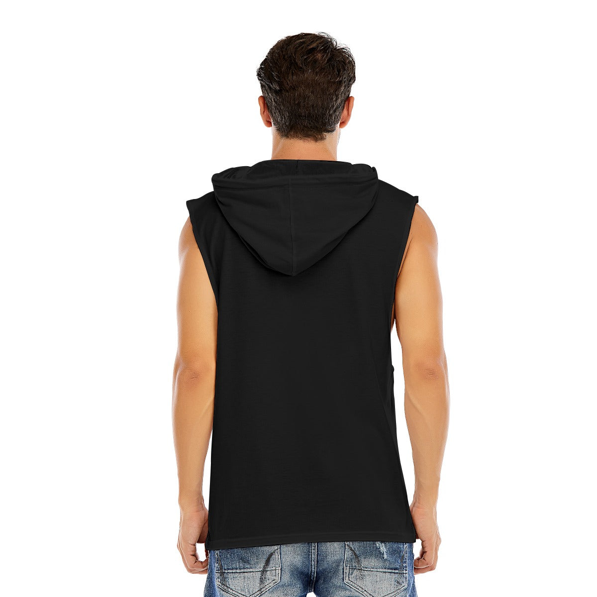 Men’s Sleeveless Pullover Hoodie Black