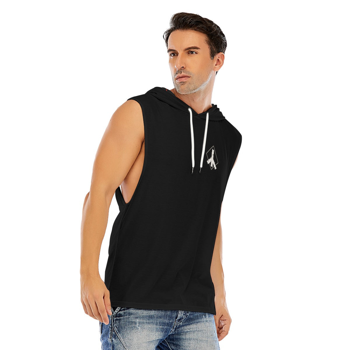 Men’s Sleeveless Pullover Hoodie Black