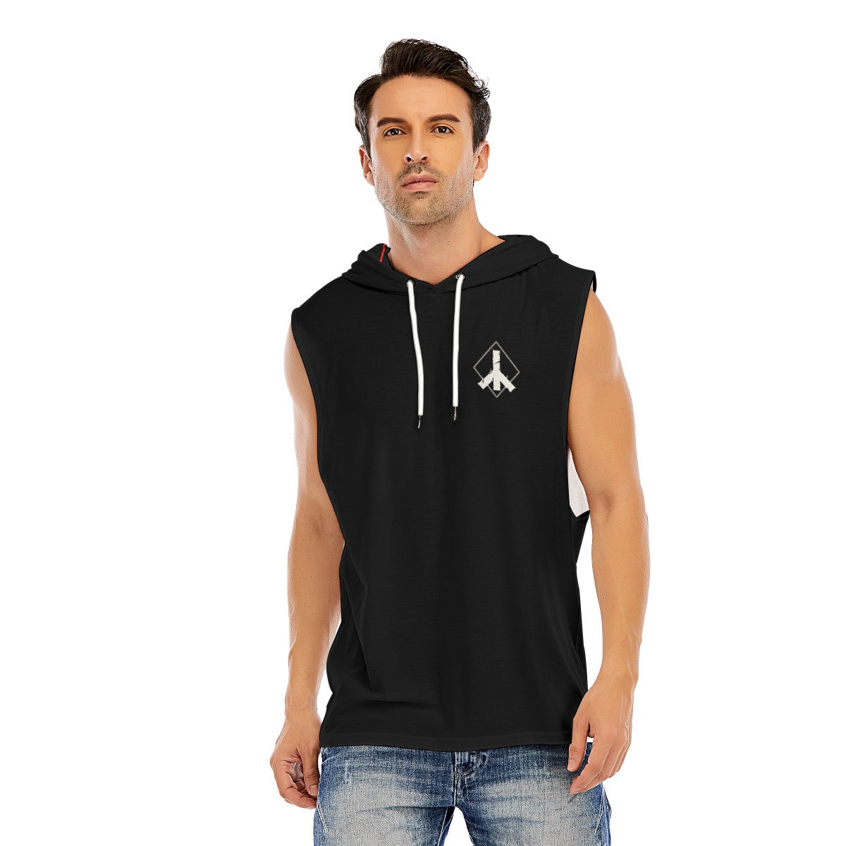 Men’s Sleeveless Pullover Hoodie Black