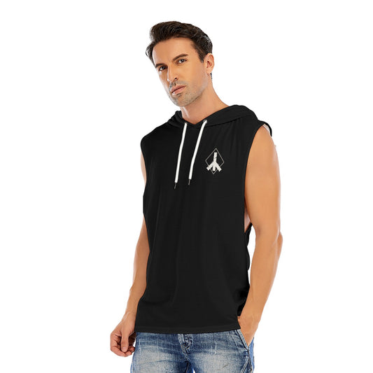 Men’s Sleeveless Pullover Hoodie Black