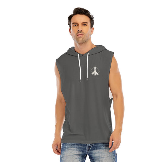 Men’s Sleeveless Pullover Hoodie Grey